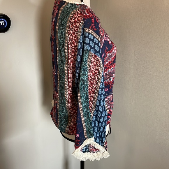 Paisley jacket with pockets and tassels boho - Picture 6 of 9